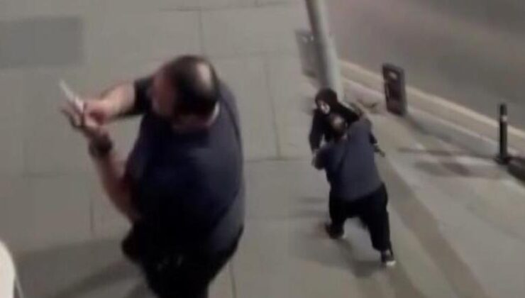 Eli bıçaklı kişi polise ‘sarılalım’ dedi; ortaya bu görüntü çıktı