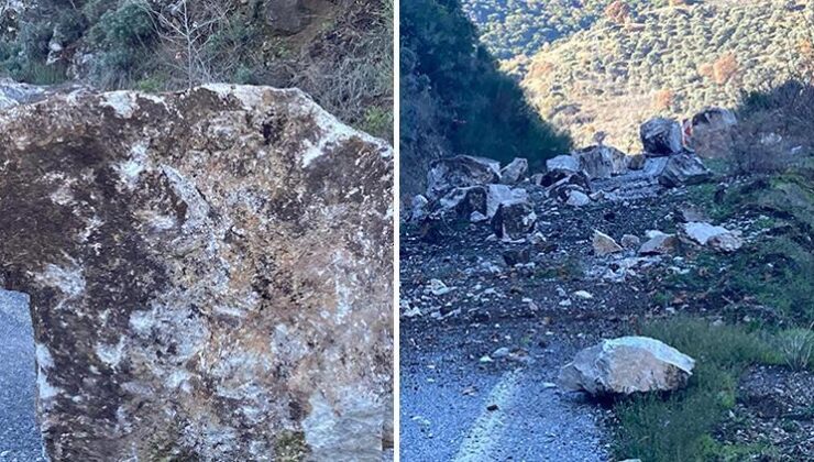 Aydın’da heyelan! Kara yolu trafiğe kapandı